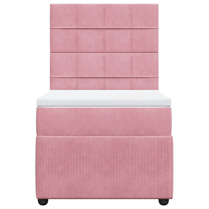 Giroletto a Molle con Materasso Rosa 90x190 cm in Velluto | homemem39