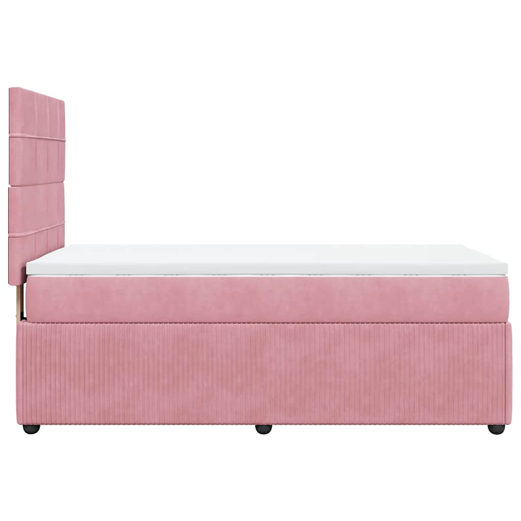 Giroletto a Molle con Materasso Rosa 90x190 cm in Velluto | homemem39
