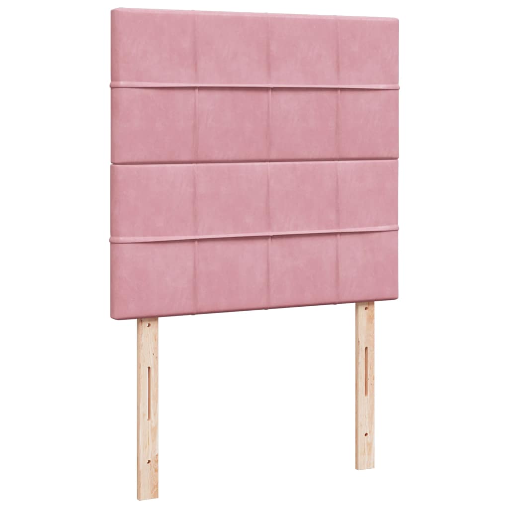 Giroletto a Molle con Materasso Rosa 90x190 cm in Velluto | homemem39