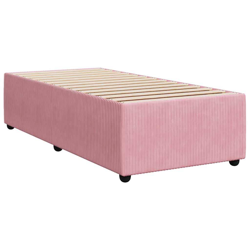 Giroletto a Molle con Materasso Rosa 90x190 cm in Velluto | homemem39