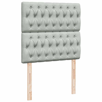 Giroletto a Molle con Materasso Grigio Chiaro 90x190 cm Velluto