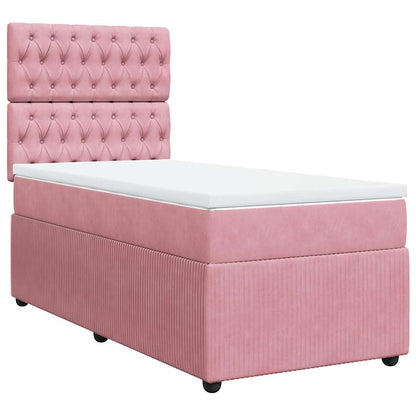 Giroletto a Molle con Materasso Rosa 90x190 cm in Velluto | homemem39