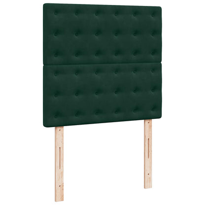 Giroletto a Molle con Materasso Verde Scuro 90x190 cm Velluto