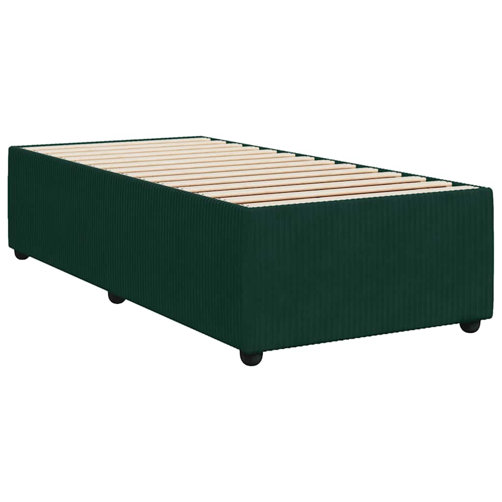 Giroletto a Molle con Materasso Verde Scuro 90x190 cm Velluto