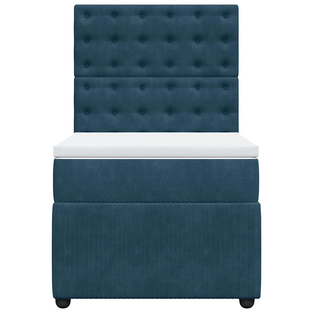 Giroletto a Molle con Materasso Blu 90x190 cm in Velluto