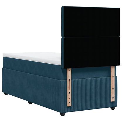 Giroletto a Molle con Materasso Blu 90x190 cm in Velluto