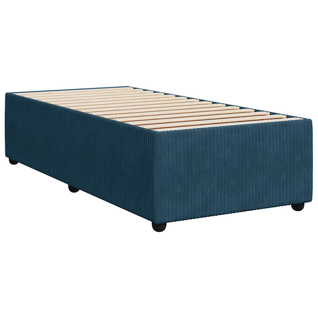 Giroletto a Molle con Materasso Blu 90x200 cm in Velluto