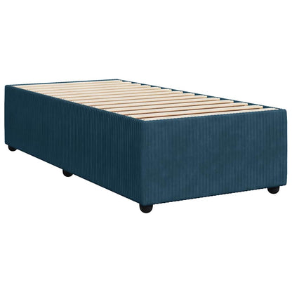 Giroletto a Molle con Materasso Blu 90x200 cm in Velluto