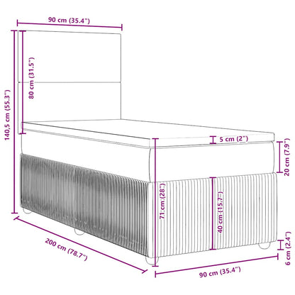 Giroletto a Molle con Materasso Rosa 90x200 cm in Velluto