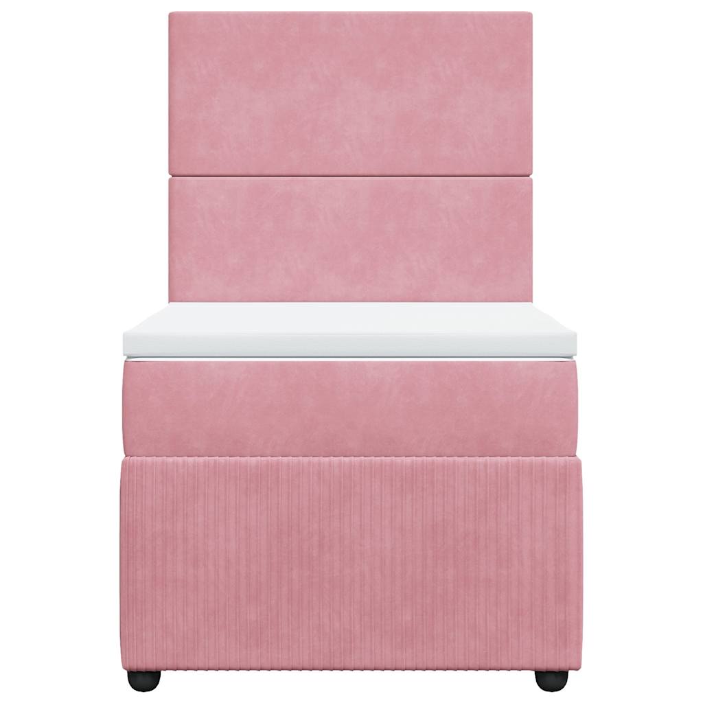 Giroletto a Molle con Materasso Rosa 90x200 cm in Velluto