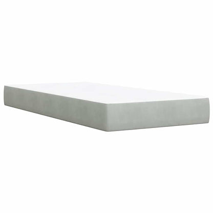 Giroletto a Molle con Materasso Grigio Chiaro 90x200 cm Velluto