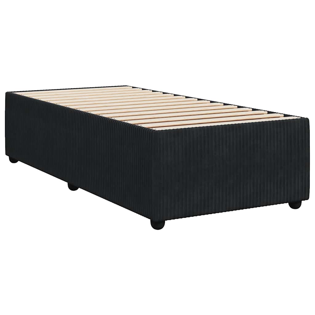 Giroletto a Molle con Materasso Nero 90x200 cm in Velluto