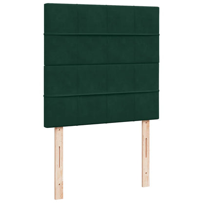Giroletto a Molle con Materasso Verde Scuro 90x200 cm Velluto