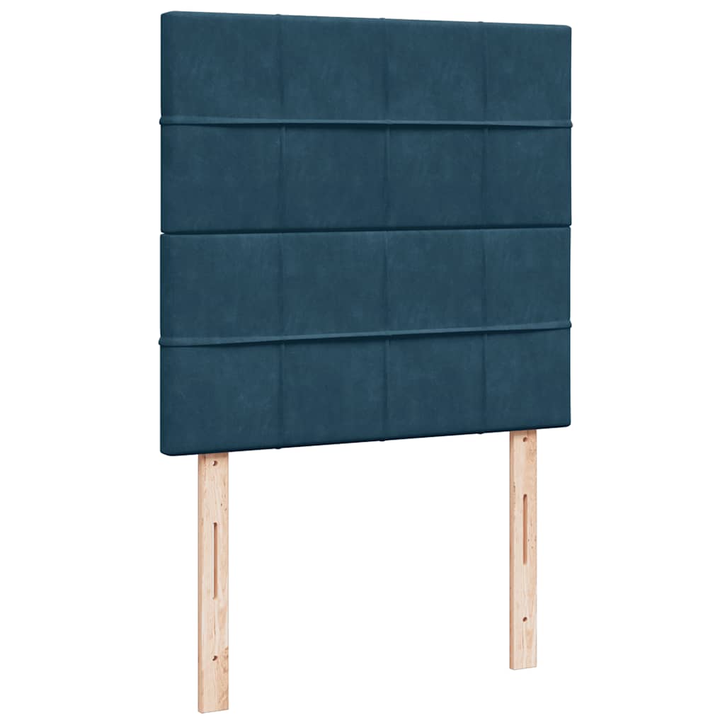 Giroletto a Molle con Materasso Blu 90x200 cm in Velluto