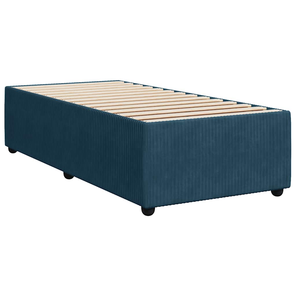 Giroletto a Molle con Materasso Blu 90x200 cm in Velluto