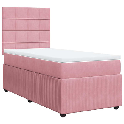 Giroletto a Molle con Materasso Rosa 90x200 cm in Velluto | homemem39