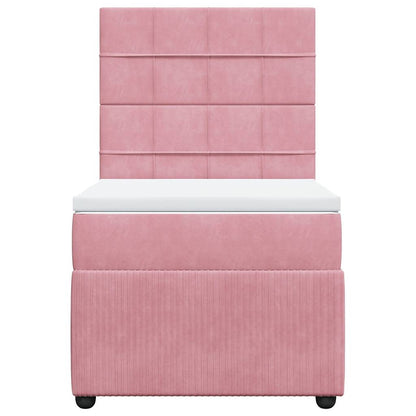 Giroletto a Molle con Materasso Rosa 90x200 cm in Velluto
