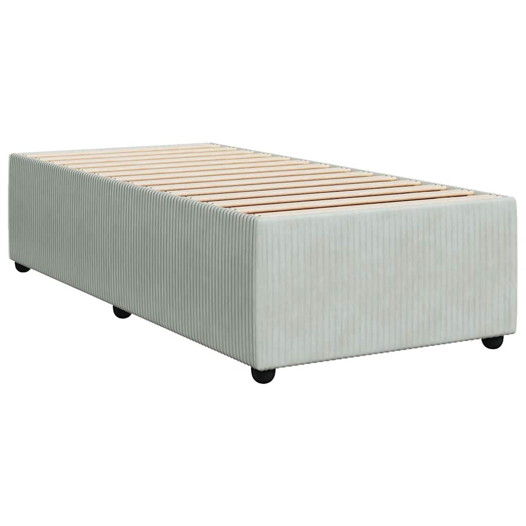 Giroletto a Molle con Materasso Grigio Chiaro 90x200 cm Velluto