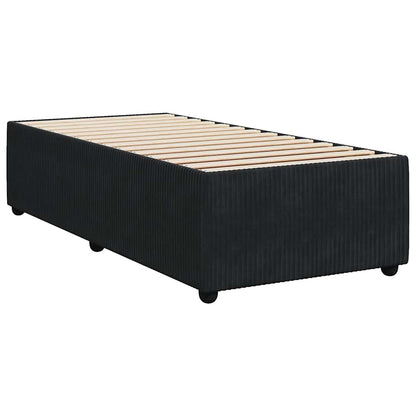 Giroletto a Molle con Materasso Nero 90x200 cm in Velluto