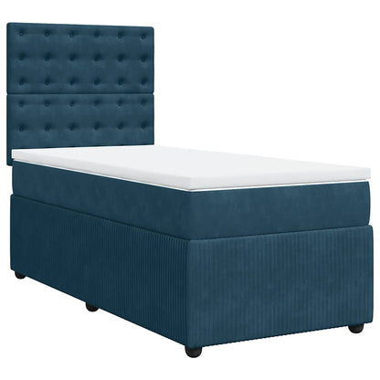 Giroletto a Molle con Materasso Blu 90x200 cm in Velluto | homemem39