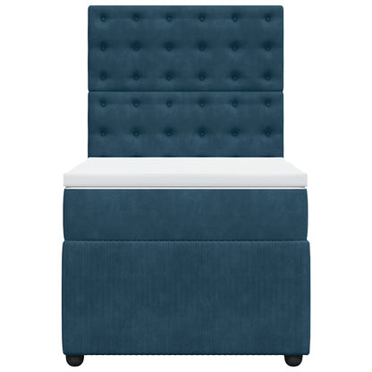 Giroletto a Molle con Materasso Blu 90x200 cm in Velluto | homemem39