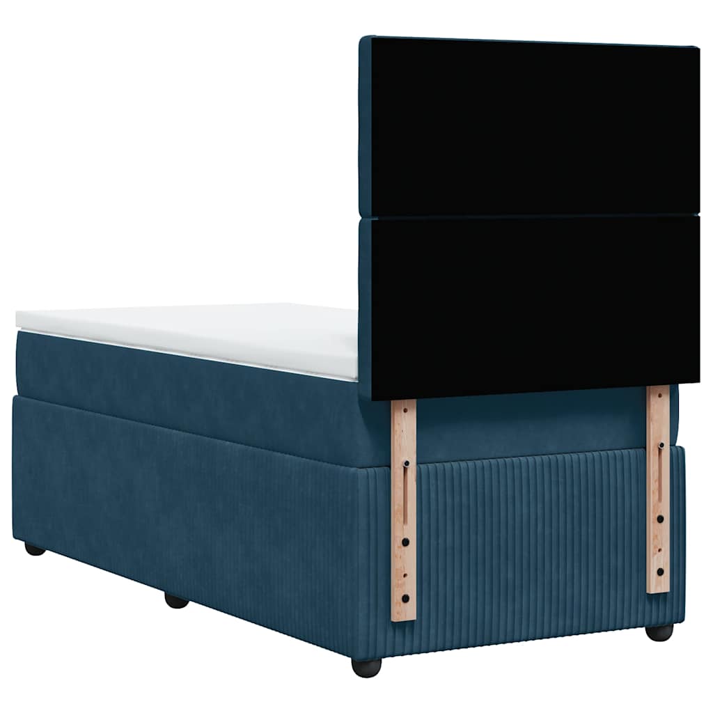 Giroletto a Molle con Materasso Blu 90x200 cm in Velluto | homemem39
