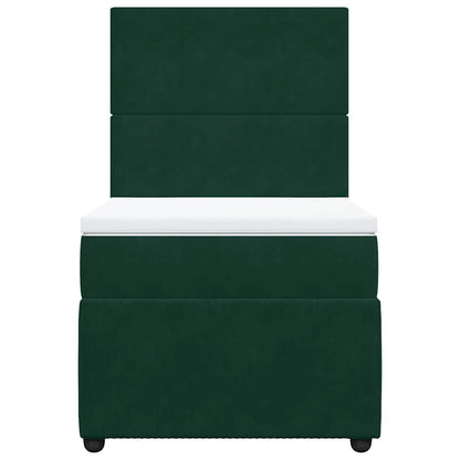 Giroletto a Molle con Materasso Verde Scuro 100x200 cm Velluto