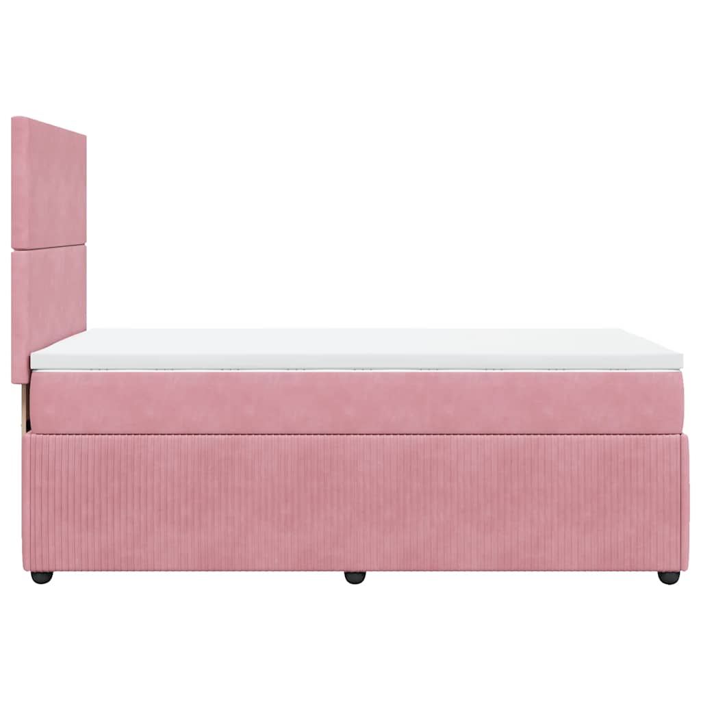 Giroletto a Molle con Materasso Rosa 100x200 cm in Velluto | homemem39