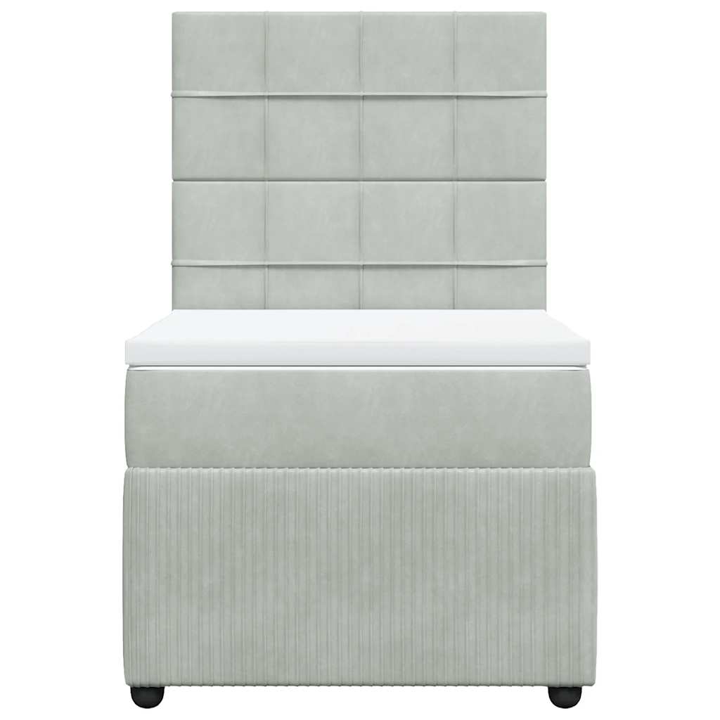 Giroletto a Molle con Materasso Grigio Chiaro 100x200cm Velluto | homemem39