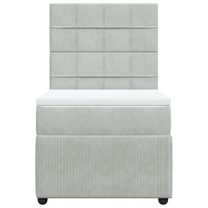 Giroletto a Molle con Materasso Grigio Chiaro 100x200cm Velluto | homemem39