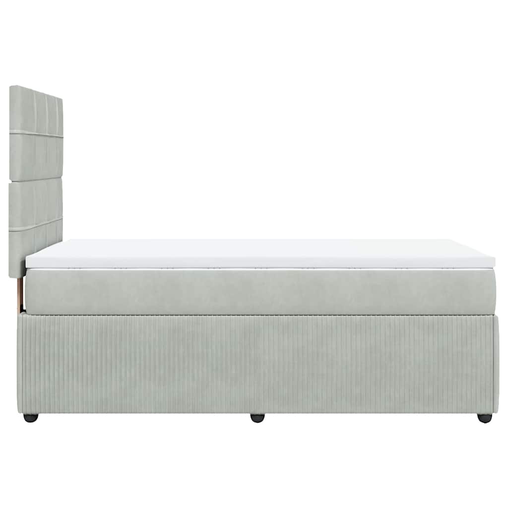 Giroletto a Molle con Materasso Grigio Chiaro 100x200cm Velluto | homemem39
