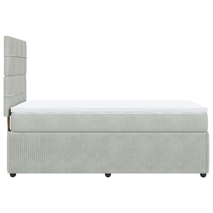 Giroletto a Molle con Materasso Grigio Chiaro 100x200cm Velluto | homemem39