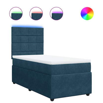 Giroletto a Molle con Materasso Blu 100x200 cm in Velluto | homemem39