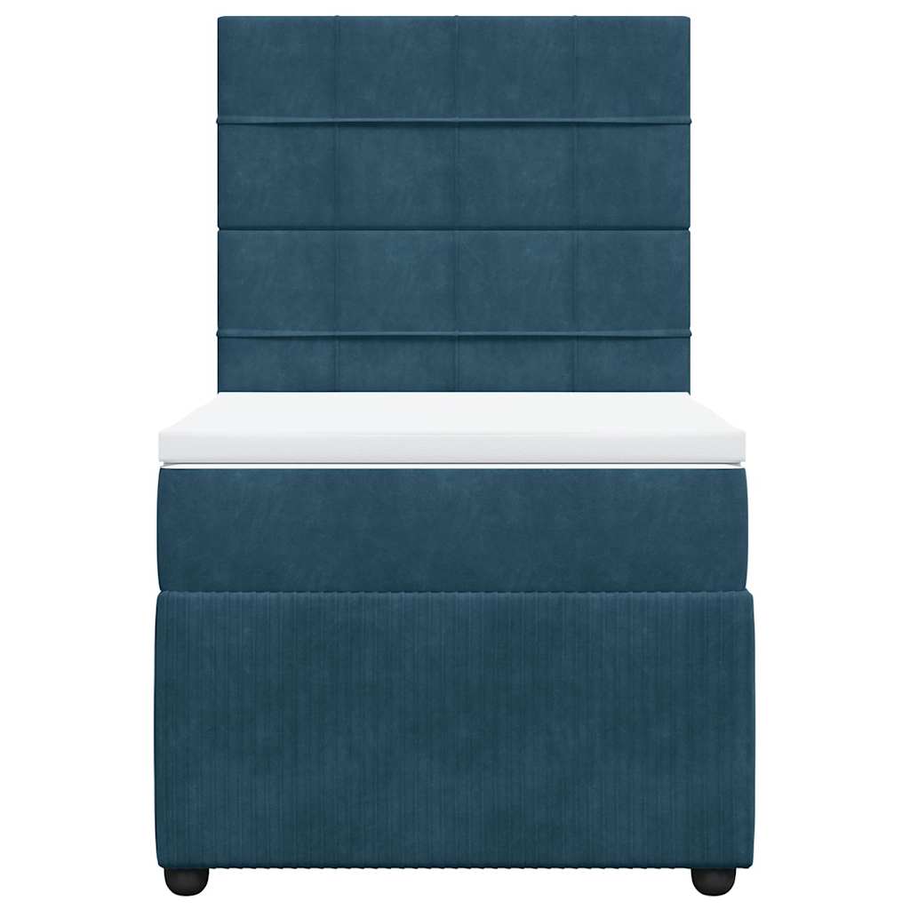 Giroletto a Molle con Materasso Blu 100x200 cm in Velluto | homemem39