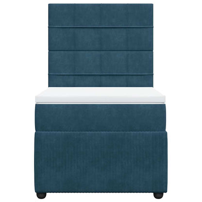 Giroletto a Molle con Materasso Blu 100x200 cm in Velluto | homemem39