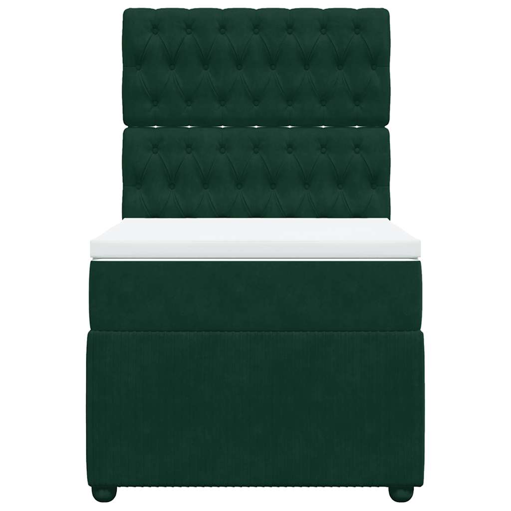 Giroletto a Molle con Materasso Verde Scuro 100x200 cm Velluto