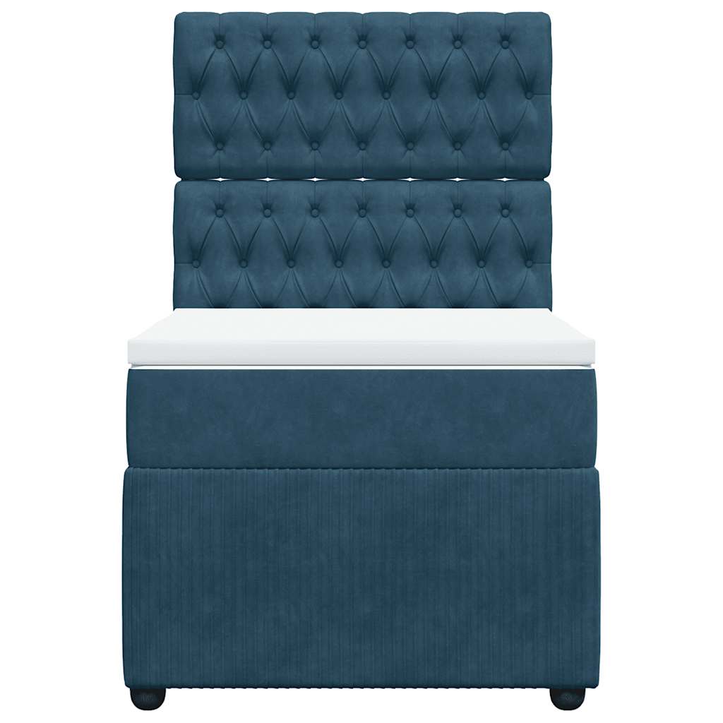 Giroletto a Molle con Materasso Blu 100x200 cm in Velluto