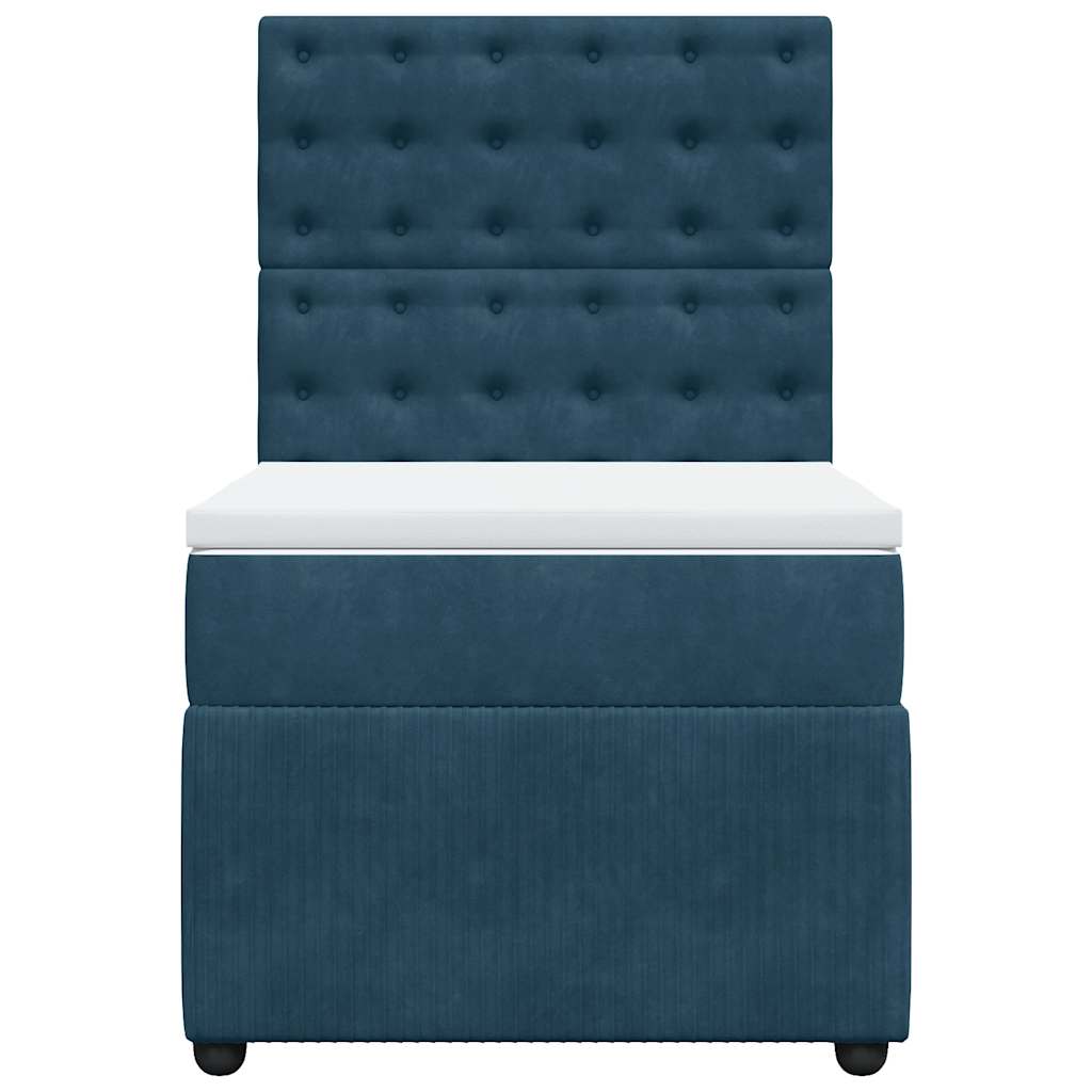 Giroletto a Molle con Materasso Blu 100x200 cm in Velluto