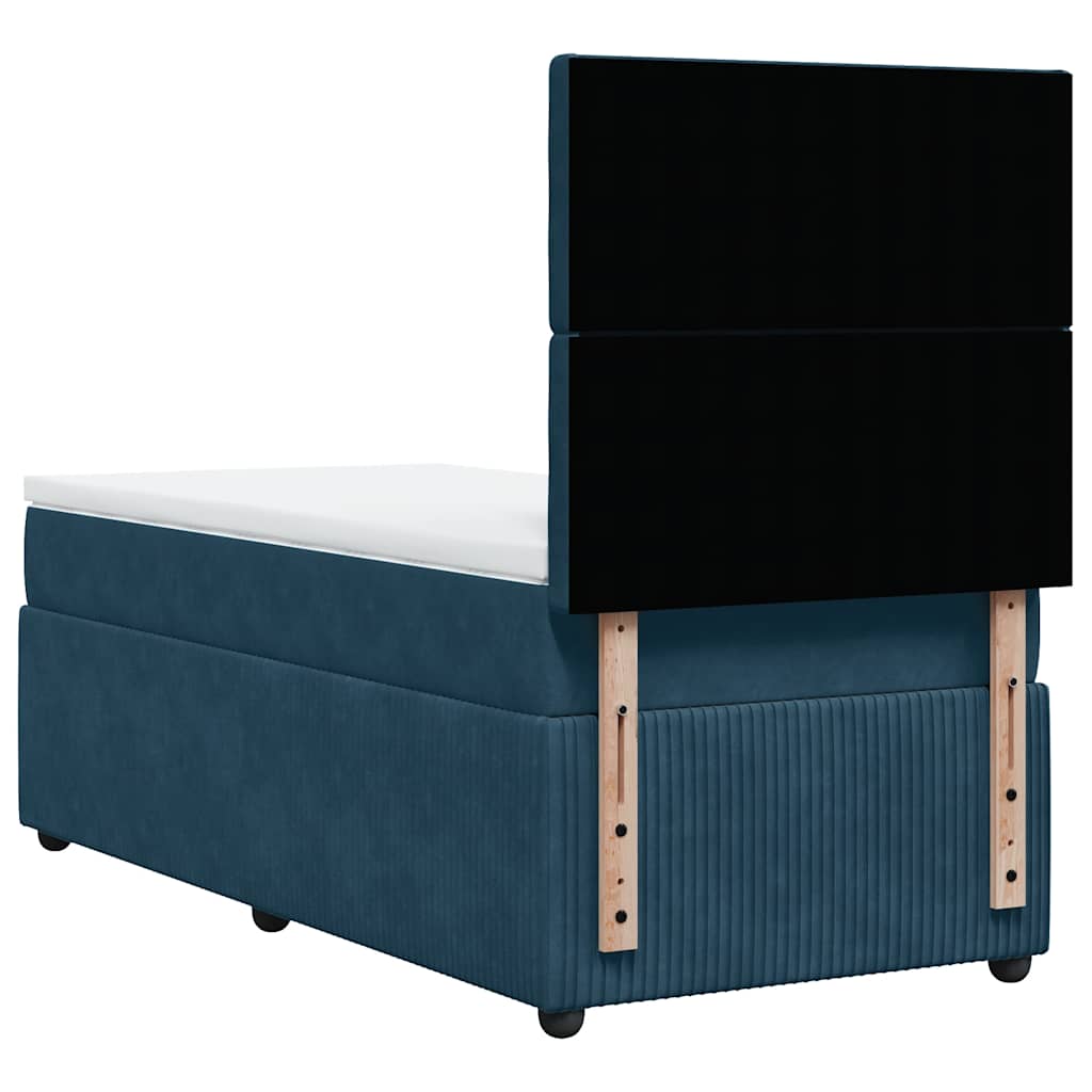 Giroletto a Molle con Materasso Blu 100x200 cm in Velluto
