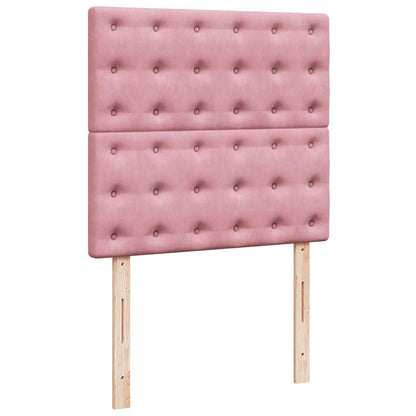 Giroletto a Molle con Materasso Rosa 100x200 cm in Velluto