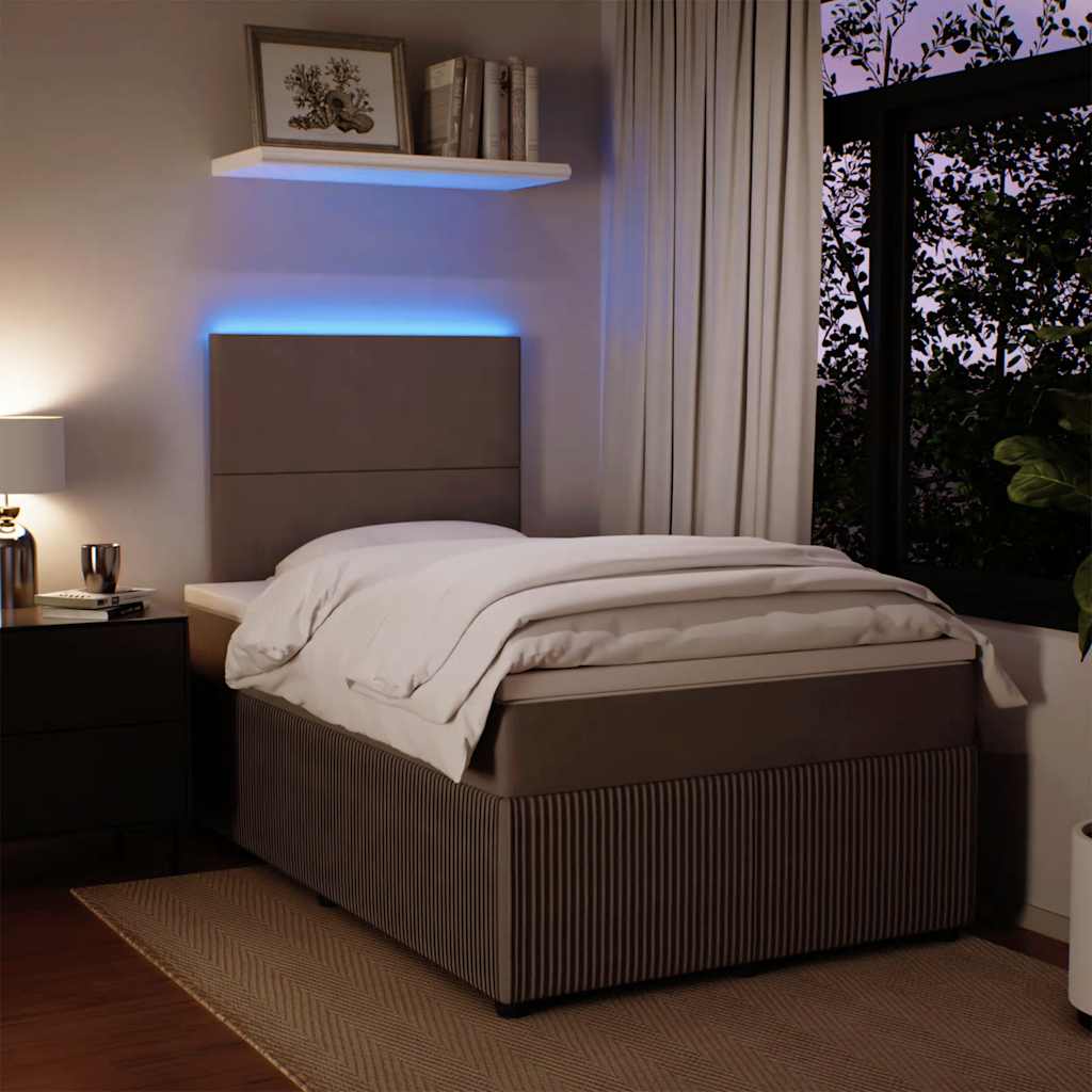 Giroletto a Molle con Materasso Grigio Chiaro 120x190cm Velluto