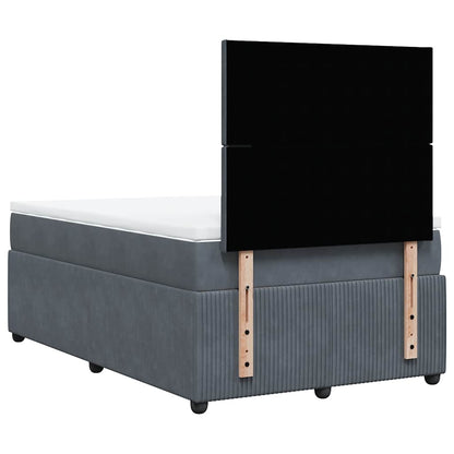 Giroletto a Molle con Materasso Grigio Scuro 120x190 cm Velluto