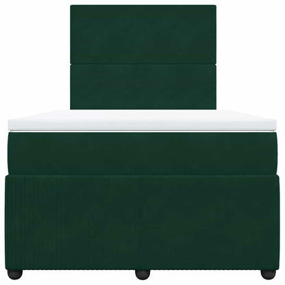 Giroletto a Molle con Materasso Verde Scuro 120x190 cm Velluto