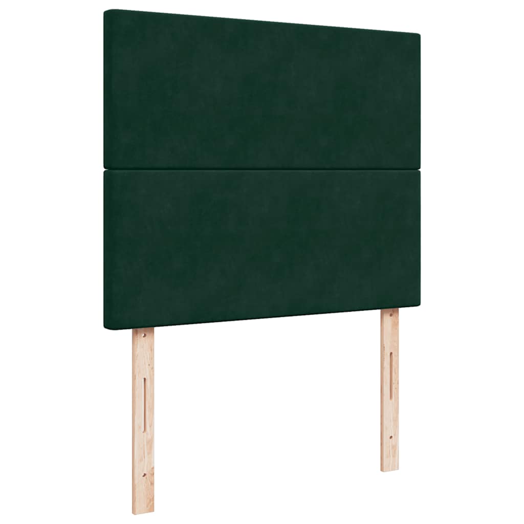 Giroletto a Molle con Materasso Verde Scuro 120x190 cm Velluto