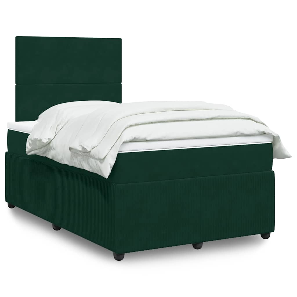 Giroletto a Molle con Materasso Verde Scuro 120x190 cm Velluto | homemem39