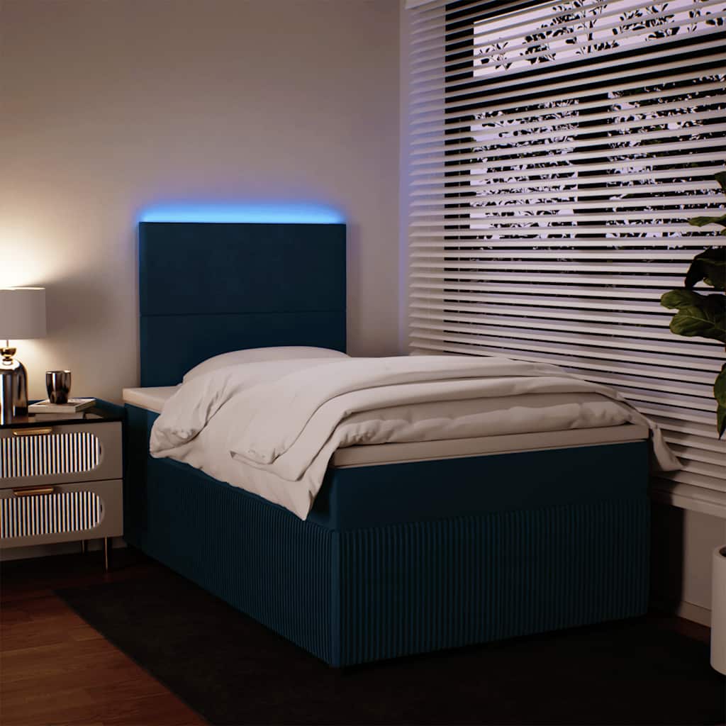 Giroletto a Molle con Materasso Blu 120x190 cm in Velluto | homemem39