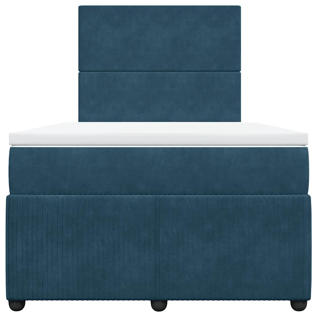 Giroletto a Molle con Materasso Blu 120x190 cm in Velluto