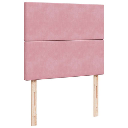Giroletto a Molle con Materasso Rosa 120x190 cm in Velluto