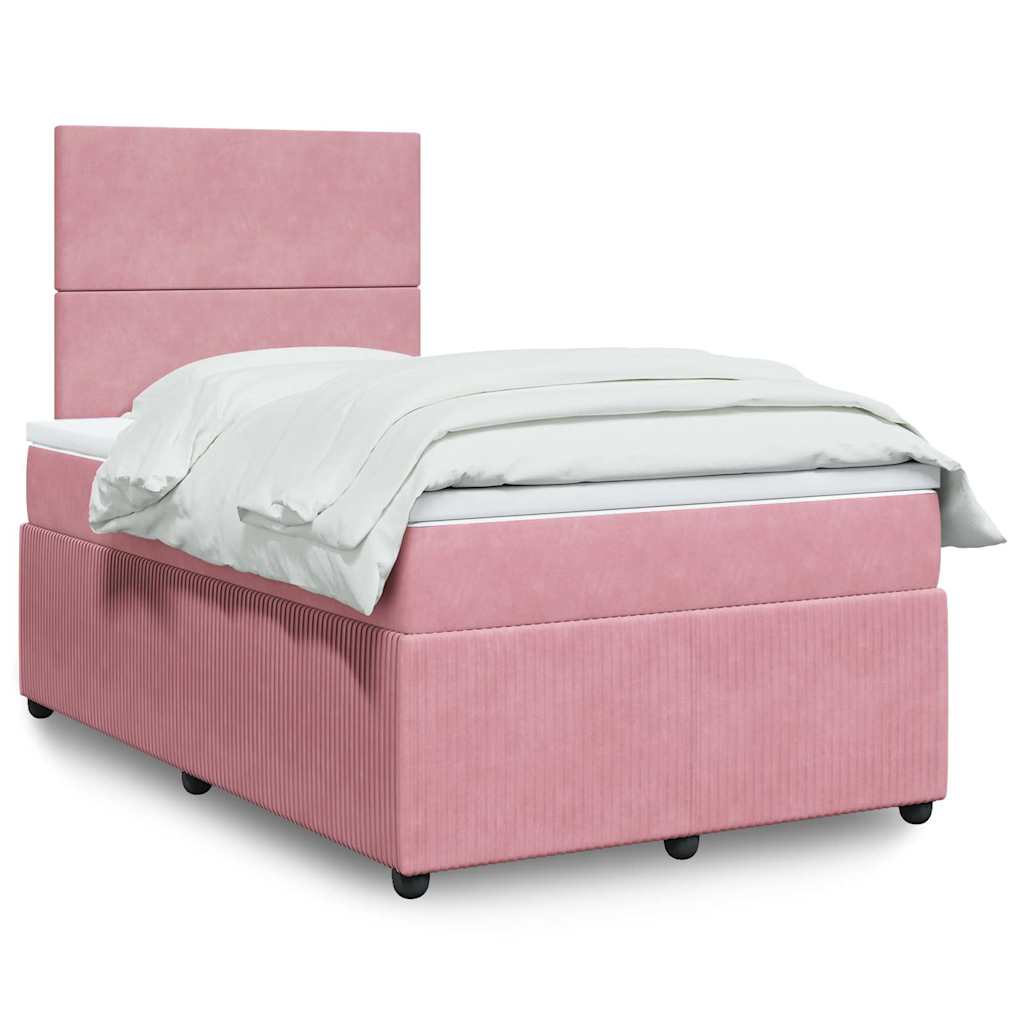 Giroletto a Molle con Materasso Rosa 120x190 cm in Velluto | homemem39