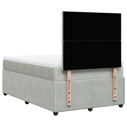 Giroletto a Molle con Materasso Grigio Chiaro 120x190cm Velluto